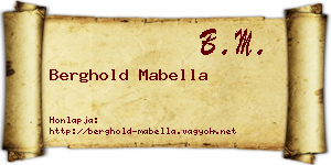 Berghold Mabella névjegykártya